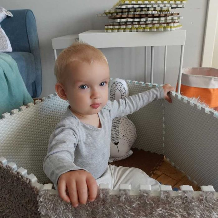 Mata sensoryczna, puzzle dywanowe SENSORY szaro-beżowy LISKISKI