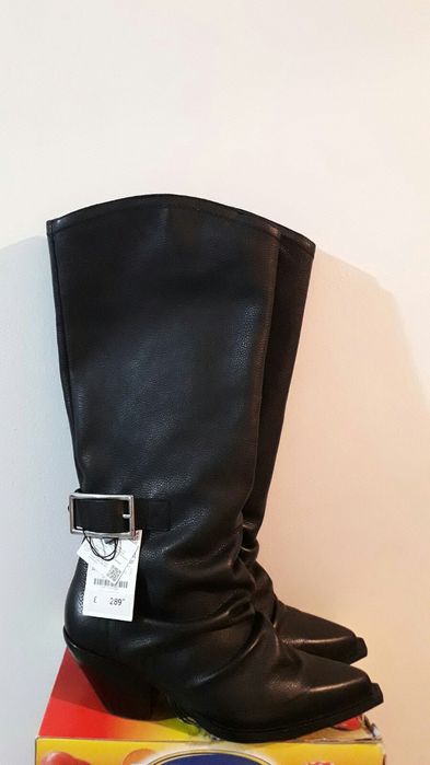 Круті Сапожки шкіряні козаки  Zara Розмір 38