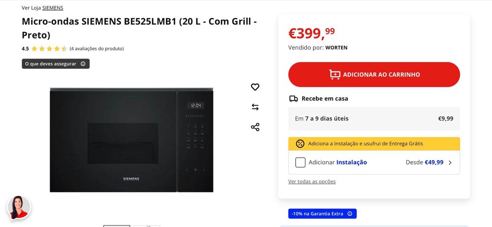 Microondas com grill Siemens- Novo-