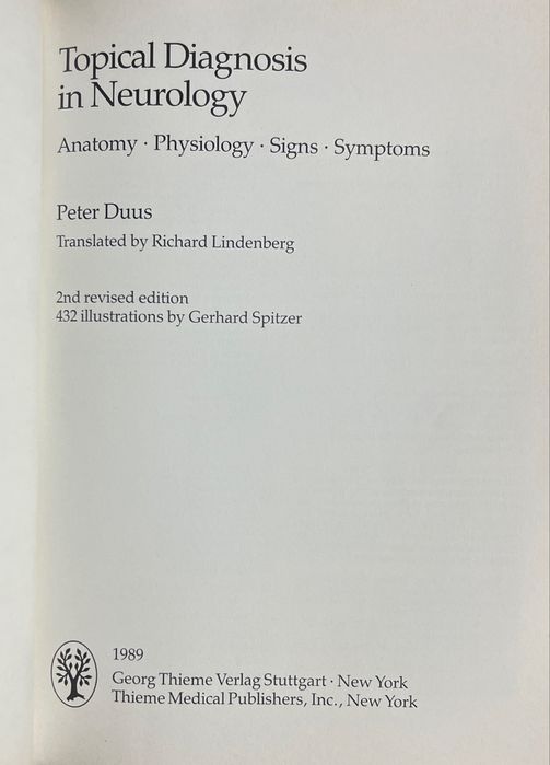 Topical Diagnosis in Neurology. Peter Duus