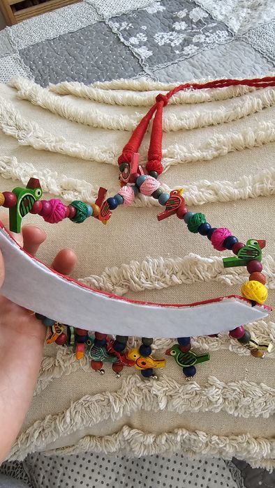 Boho folk hippie piękny kolorowy naszyjnik ptaki