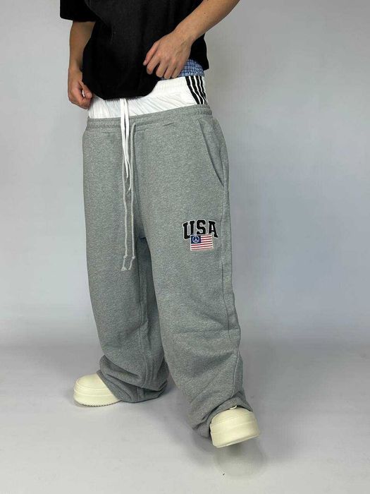 Штани Project GR 3 пояса спортивки sweatpants сірі штаны серые M L S