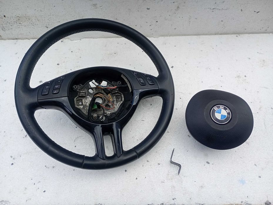 Kierownica trójramienna multifunkcja M Pakiet M3 M5 BMW E38 E39 E46 Z3 X3 X5 ORI SKÓRA