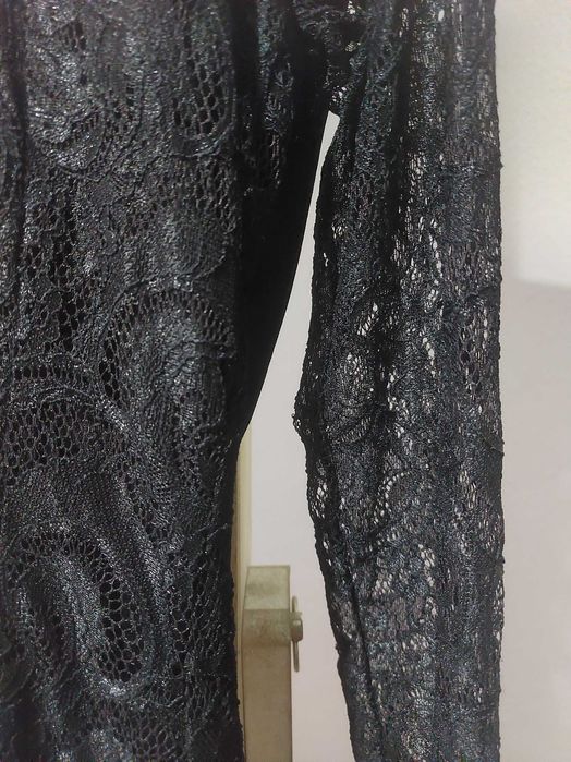 vestido preto em renda