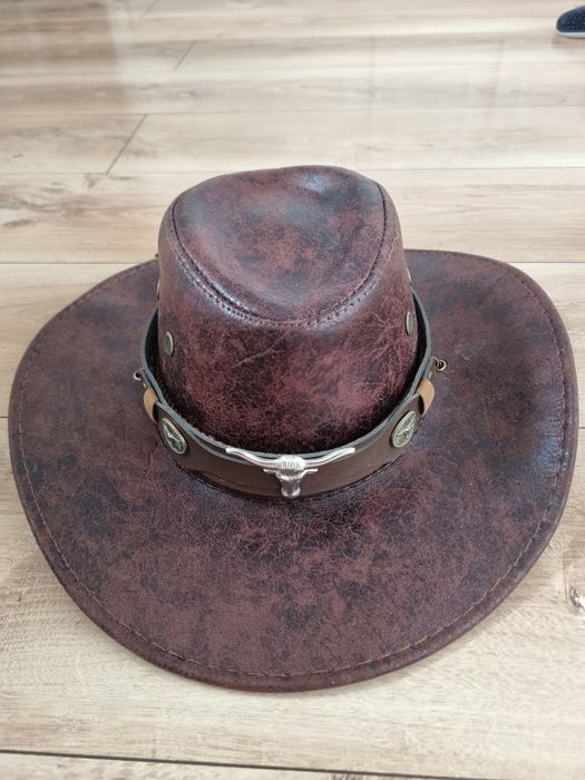 Kapelusz kowbojski piękny skóra cowboy western