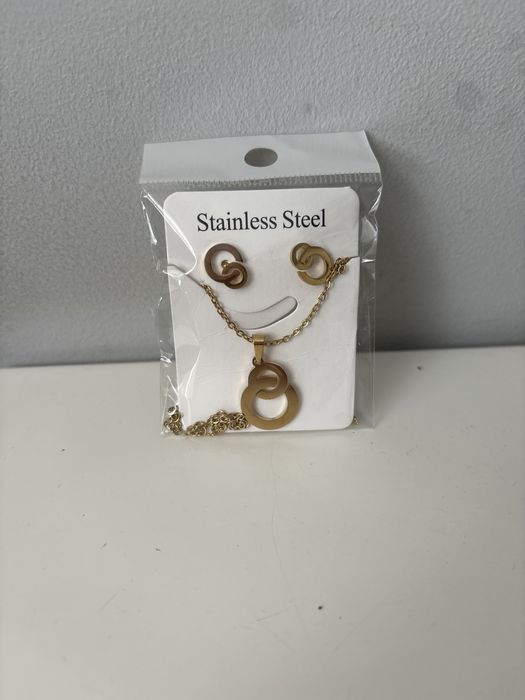 Łańcuszek kolczyki komplet ze stali nierdzewnej