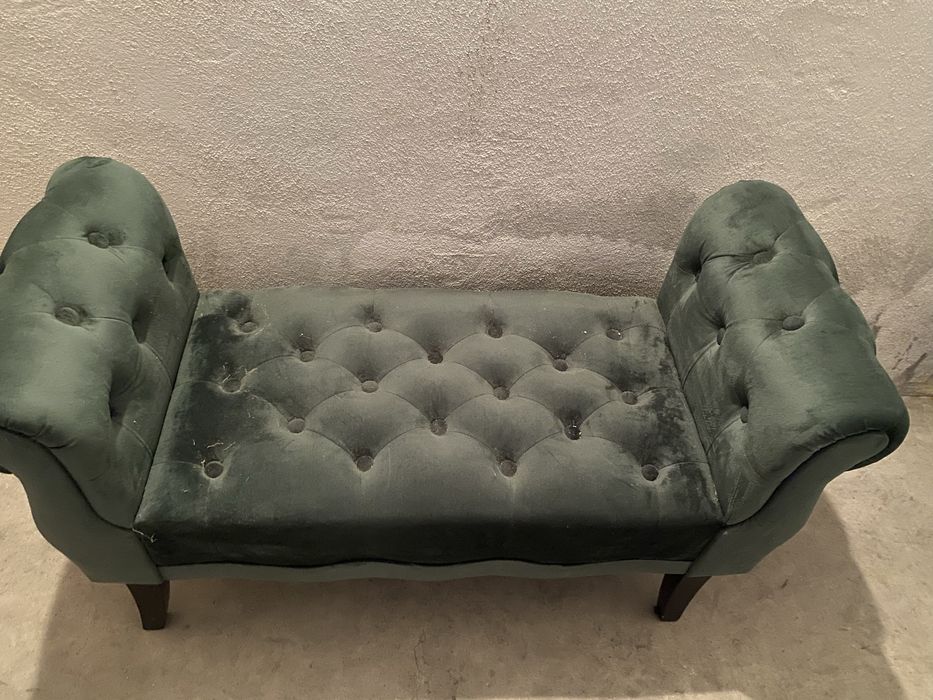 Banco de apoio veludo ottoman 47x76x50cm