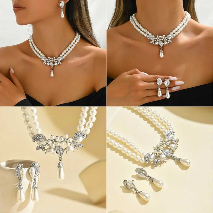 Conjunto elegante "Floral e Lágrima". Novo.