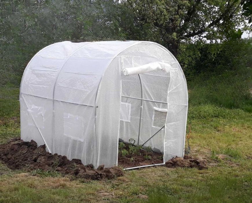 Tunel Foliowy Ogrodowy BIAŁY (4 m²) 2x2x2m [FOLIA + STELAŻ] Ocynkowany