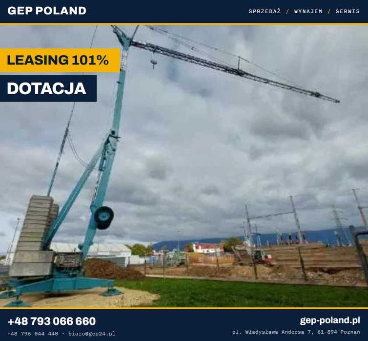 ŻURAW SAMOWZNOSZĄCY CATTANEO CM 82 S4 – 2002 ROK – wysięg 33 M – udźwig 3 T – mobilny
