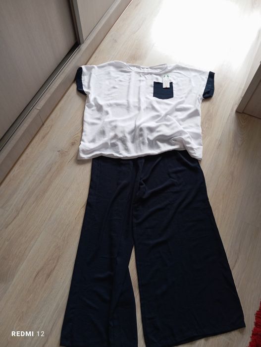 Komplet wiskozowy z kieszonką