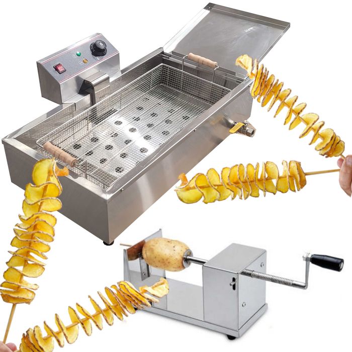 Smażalnik frytkownica jednokomorowa maszynka do zakręconego ziemniaka