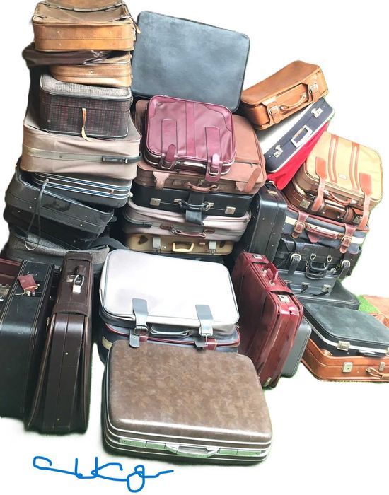 malas de viagem antigas, malas de mão, 41 unidades