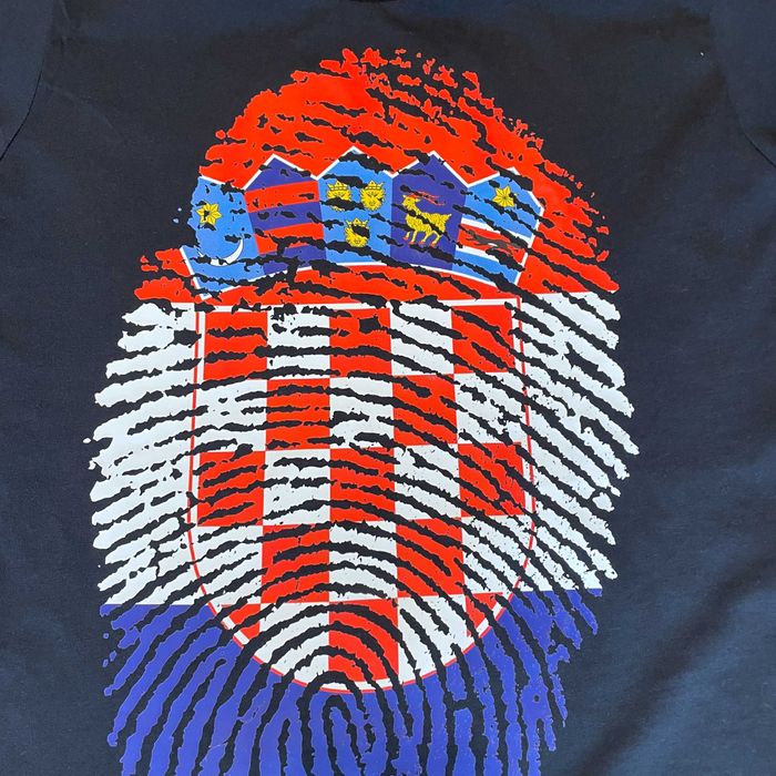 Jhk Damski Modny T-shirt Bawełna Logo Chorwacja Flaga Rozm. S