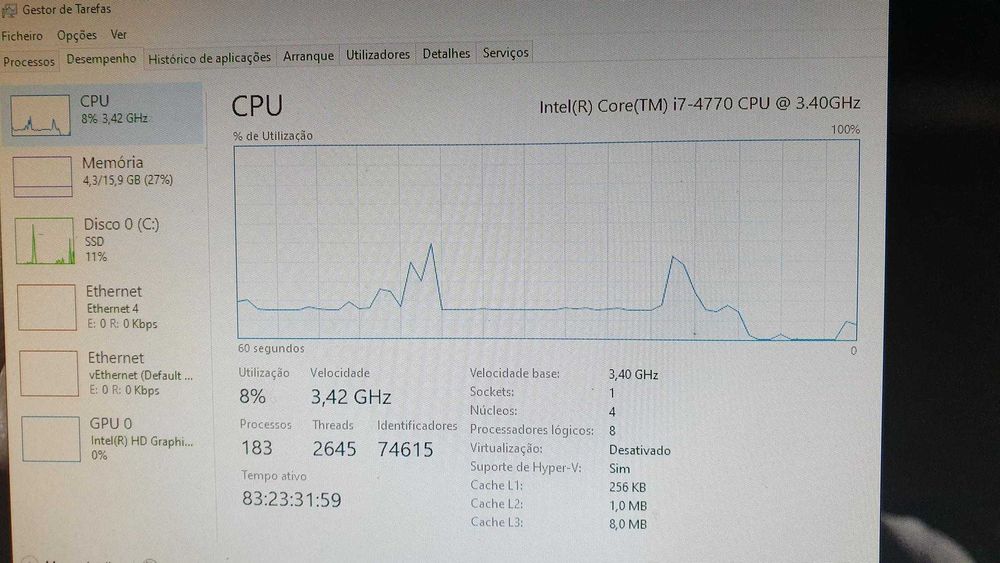 HP Prodesk Intel i7 16GB RAM 240GB SSD Entrega Lisboa e arredores