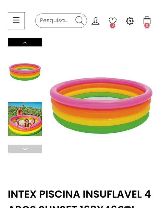 Piscina nova ainda na caixa
