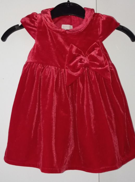 H&M sukienka czerwona świąteczna 68 cm