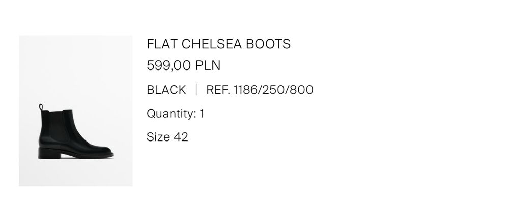 Damskie botki Massimo Dutti Flat Chelsea Boots, r.42, bdb