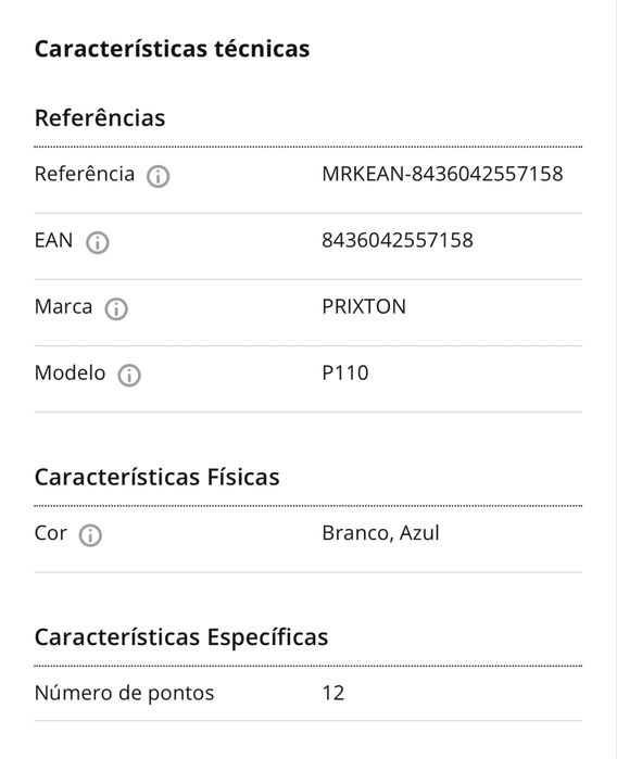 Máquina de Costura PRIXTON P110 com 12 Pontos