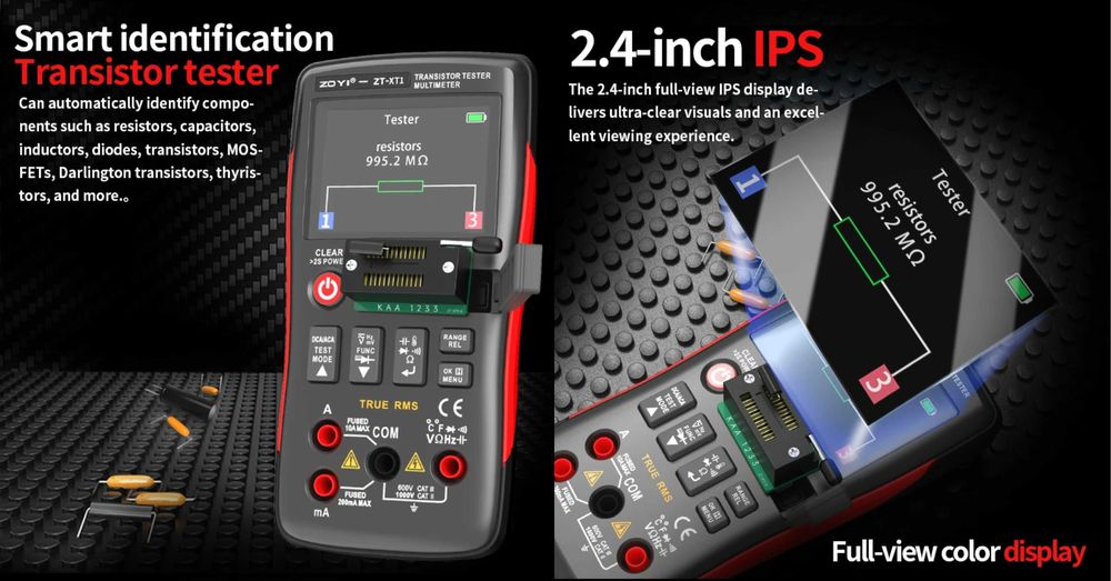 Тестер электронных компонентов BSIDE ESR02 Pro и Zoyi ZT-XT1 Smart мультиметр + тестер электронных компонентов