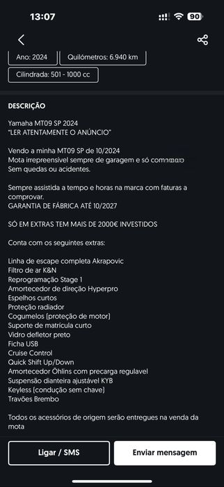 Yahama  MT09  SP