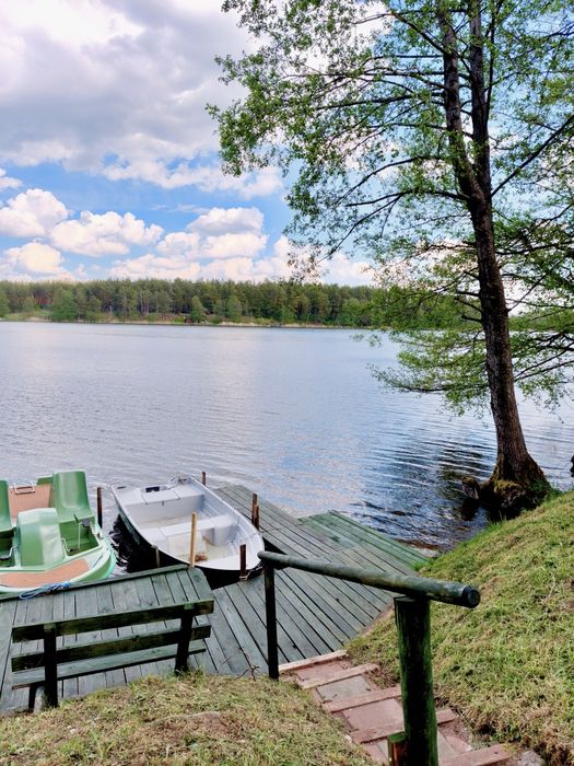 Mazury dom z balią i łódka jezioro Sunowo blisko Ełk- Bartosze