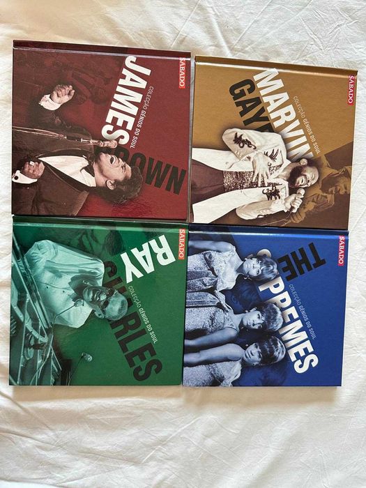 Colecção Génios do Soul  Box 8 Livros + CD NOVA