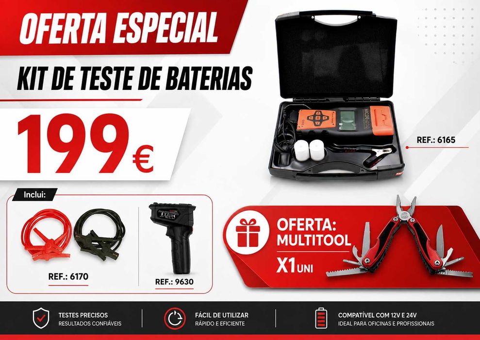 Kit de Teste de Baterias KROFTOOLS + Multitool LL29