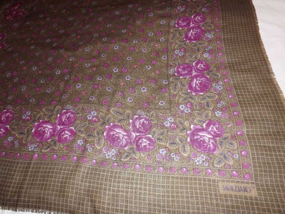 Платок Souleiado, Франция, винтаж, шерсть,125х125