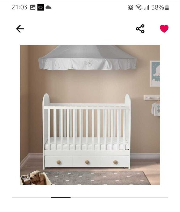 Berços Gonnat Branco  com oferta de colchão, roupa e resguardos