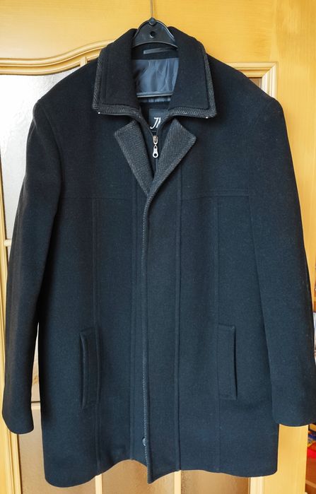 Płaszcz męski r. 48, XL kaszmir wełna czarny