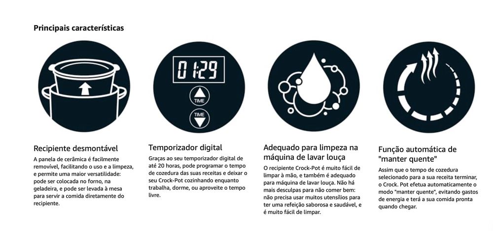 Crock-Pot NOVA. Panela cozedura lenta Slow Cooker