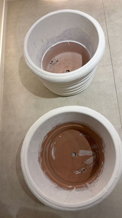 Gliniane białe donice DIY