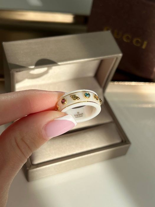 Кольцо Гуччи Gucci керамическое 17, 18 размер