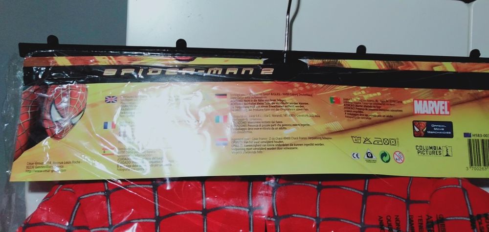 Strój karnawałowy Spiderman 2 Marvel rozmiar 132 NOWY