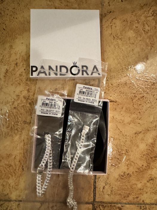 Pandora Браслет із сяючим паве 593008C01, Браслет з серцем 569285C00