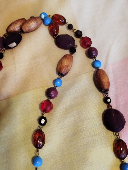 Naszyjnik turkusowy kolorowe korale