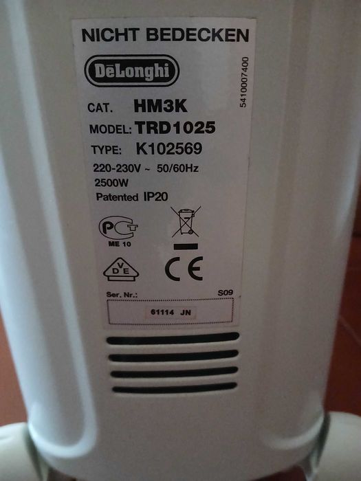 Aquecedor a Óleo DELONGHI 2500 W