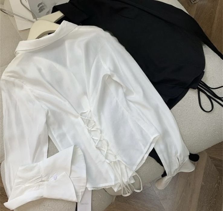 Корсетная рубашка  с завязками на спине modern chic ,fashion street