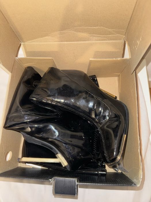 Botas pretas verniz - cano alto / acima do joelho N38