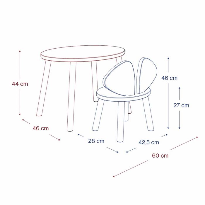 Conjunto mesa e cadeira NOFRED