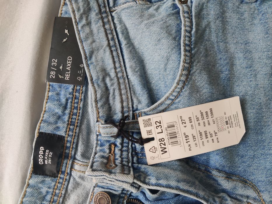 Cropp Relaxed джинсы W28 L32 новые 100% бавовна голубые