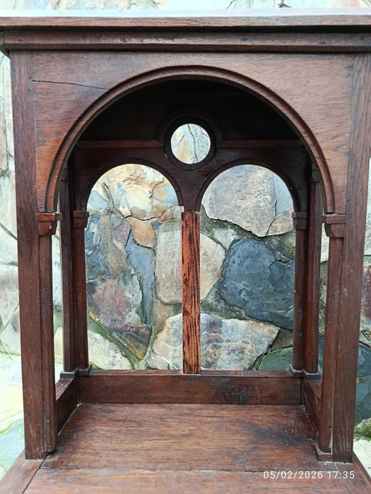 Genuflexório oratório de oração Carvalho Gótico Vitoriano século XIX