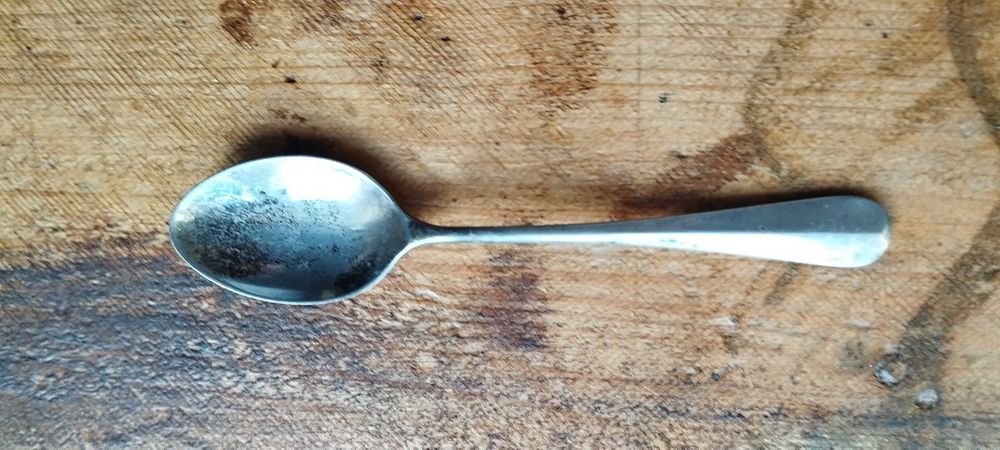 Antiguidades  prata esterlina taça e colher marcadas