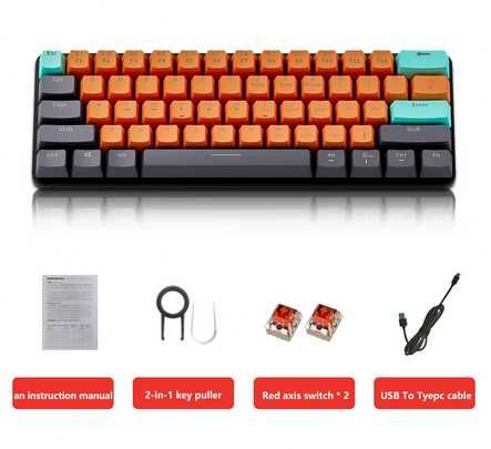 Механічна клавіатура [61-key] RGB-підсвітка / червоні світчі / хотсвап