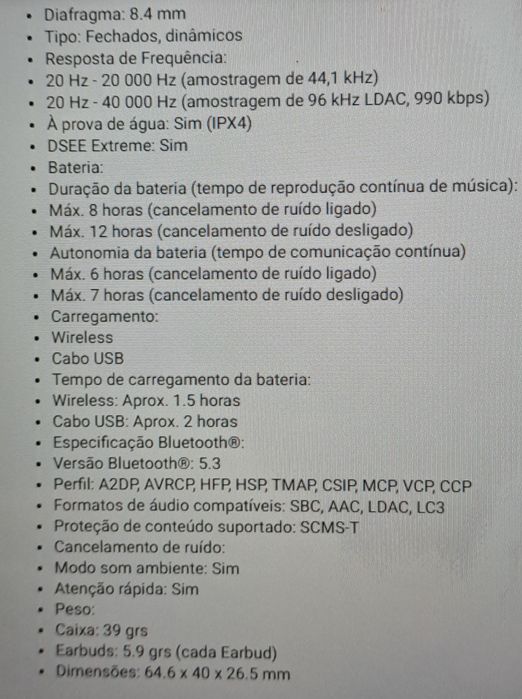 Fones de ouvido Sony-WF-1000XM5