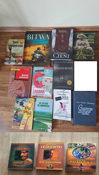 Książki podróżnicze, Cejrowski, Maszyny elektryczne, wojenne, inne