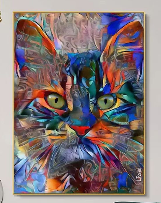 Telas de pintura de Gatos multicolorido 60x90cm=80€€