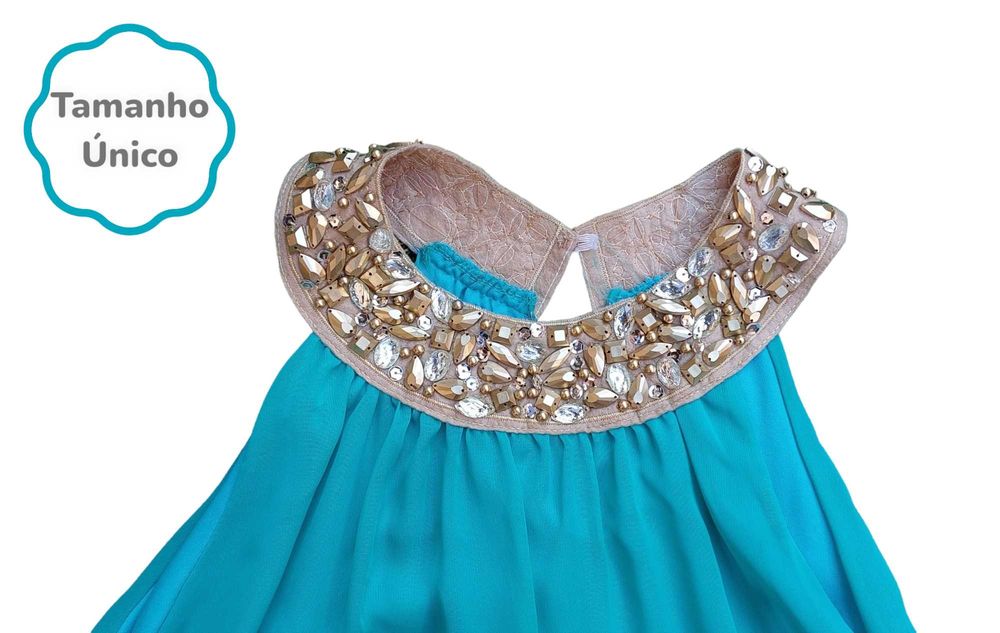 Vestido Verde Água Tamanho Único