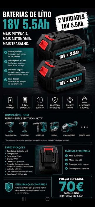 Baterias várias 60€. Oportunidade